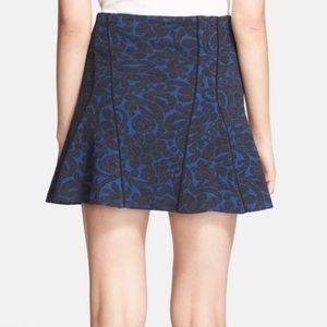 Veronica Beard Blue and Black Floral Mini Skirt